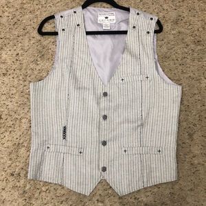 Mens L The Buckle Pop Icon Gray Business Vest